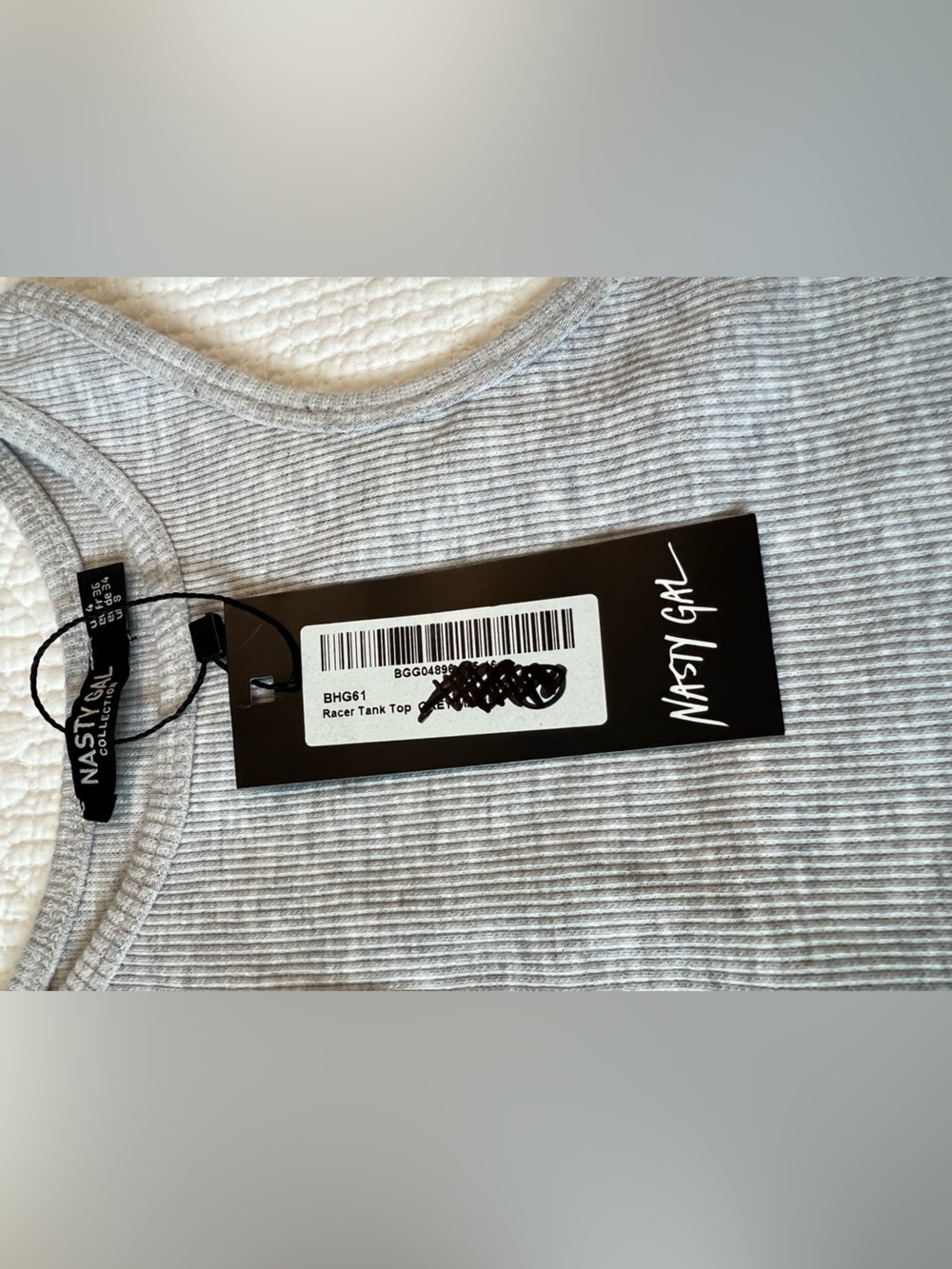 NWT Nasty Gal Ribbed Racer Tank Top - Picture 4 of 8